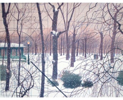 Gerald Mynott Snow in Vienna lithograph 125 of 250 signed 55 x 71 cm unframed On show at the Curwen Gallery  RRP £ 250