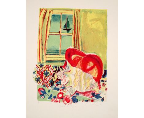 Chloe Cheese Seaside at Night lithograph 28 of 75 signed 53 x 41 cm unframed On show at the Curwen Gallery  RRP £ 95