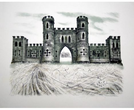 David Gentleman Ralph Allen's Sham Castle lithograph 5 of 100 signed 51 x 63 cm unframed On show at the Curwen Gallery  RRP £