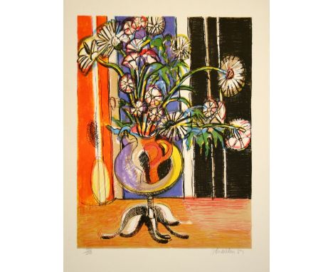 John Watson Interior with Flowers lithograph 190 of 250 signed 75 x 55 cm unframed On show at the Curwen Gallery  RRP £ 175