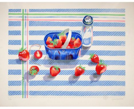 Glynn Boyd Harte Strawberries lithograph 22 of 195 signed 51 x 71 cm unframed On show at the Curwen Gallery  RRP £ 650