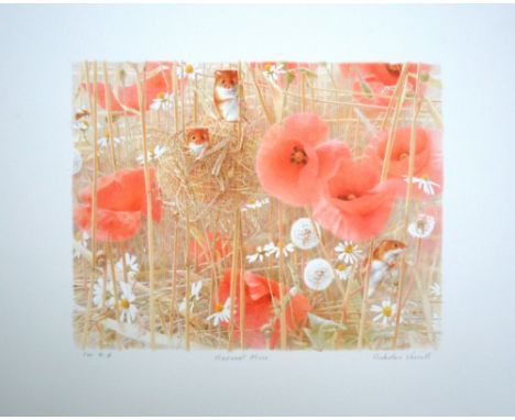 Nicholas Verrall Harvest Mice lithograph For Royal Academy signed 50 x 63 cm unframed On show at the Curwen Gallery  RRP £ 