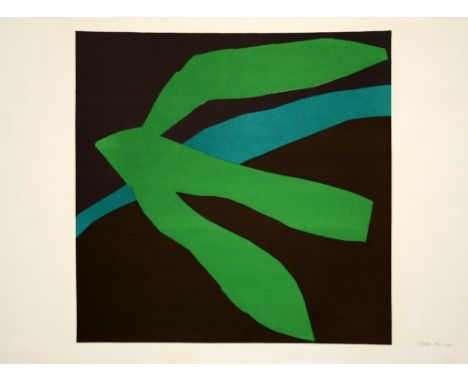 Philip Sutton Samoa 1966 lithograph 190 of 250 signed 58 x 79 cm unframed small tear at paper edge, creasing at edges. Some d