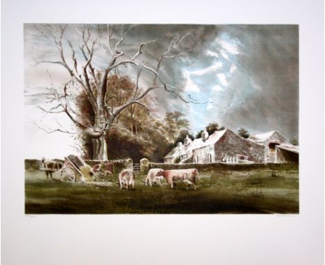 Keith Andrews Welsh Blacks in Winter 1983 lithograph 204 of 275 signed 51 x 61 cm unframed On show at the Curwen Gallery  RRP