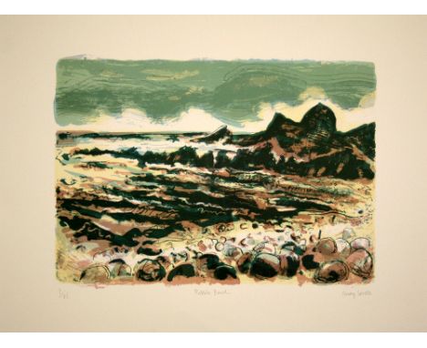 Andy Lovell Pebble Beach lithograph 7 of 75 signed 55 x 72 cm unframed On show at the Curwen Gallery  RRP £ 175