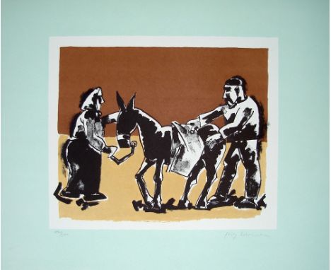 Josef Herman Scene on the Shore lithograph 62 of 100 signed 51 x 63 cm unframed On show at the Curwen Gallery  RRP £ 350