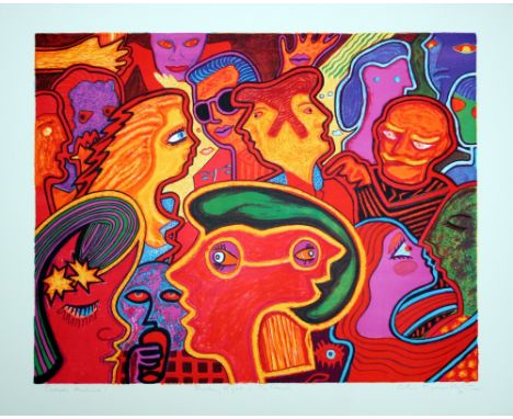 Chris Tayler Ballyour Friday Night in 'The French' lithograph Curwen Archive 1 signed 61 x 75 cm unframed On show at the Curw