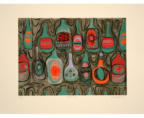 Wendy Bray Bottles 1951 lithograph 21 of 75 signed 37 x 48 cm unframed On show at the Curwen Gallery  RRP £ 175