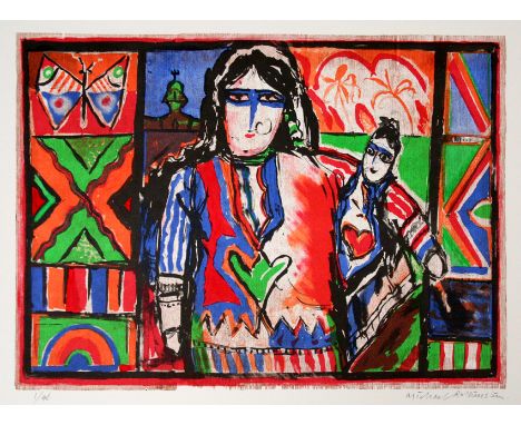 Michael Rothenstein Indian Doll lithograph & woodblock 5 of 40 signed 56 x 76 cm unframed On show at the Curwen Gallery  RRP 
