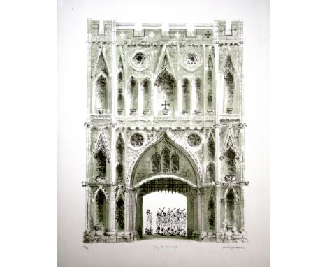 David Gentleman Bury St Edmunds lithograph 4 of 70 signed 64 x 51 cm unframed On show at the Curwen Gallery  RRP £ 350