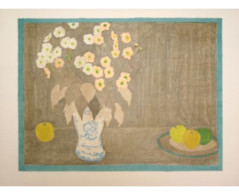 Bernard Myers Japanese Anemones lithograph 193 of 240 signed 56 x 77 cm unframed On show at the Curwen Gallery  RRP £ 95