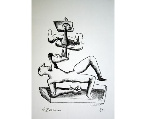 Ossip Zadkine Acrobat 1964 lithograph 36 of 150 signed twice - by artist and also signature in plate80 x 58 cm unframed On sh