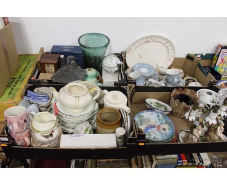 Four boxes of miscellaneous items, to include Royal Worcester coffee cans and saucers, Kaiser German porcelain dishes, Royal 