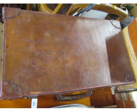 A vintage leather suitcase