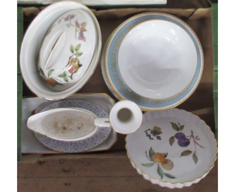 Three boxes of china to include Royal Worcester Evesham pattern items