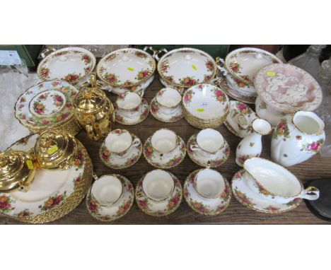 A collection of Royal Albert Country Old Rose, collectors plate, Royal Worcester gold lustre