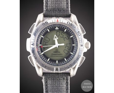 A GENTLEMAN'S TITANIUM OMEGA SPEEDMASTER PROFESSIONAL X-33 WRIST WATCH
DATED 1998, REF. 39905006 WITH&nbsp;ORIGINAL&nbsp;BOX,