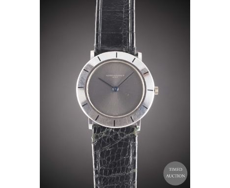 AN 18K SOLID WHITE GOLD VACHERON &amp; CONSTANTIN WRIST WATCH

CIRCA 1960s, REF. 6705 WITH GREY SUNBURST DIAL

Movement:&nbsp