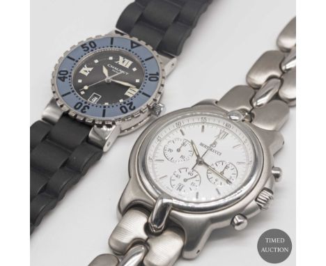 A LOT OF TWO WATCHES TO INCLUDE A STAINLESS STEEL BERTOLUCCI PULCHRA BRACELET WATCH &amp; A STAINLESS STEEL &amp; RUBBER CHAU