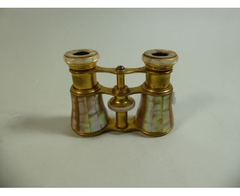 A Pair of Mother of Pearl Mounted Opera Glass by Lemaire, Paris 