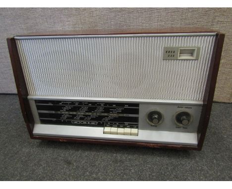 A wooden cased Ekco A355 radio