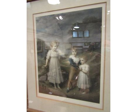 Published by Henry Graves, Gooden &amp; Fox Ltd, Feb. 1924, classical print children in wooded landscape pencil signed 54cm x