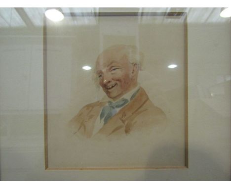 A portrait of bald gentleman, 14cm x 13cm 