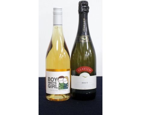 1 bt Boy Meets Girl Pinot Grigio 2016 1 bt Seaview Winery Brut Sparkling Wine NV  South Australia Above two bottles