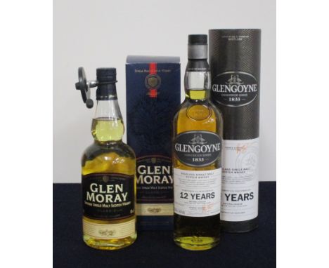 1 70-cl bt Glen Moray Classic Speyside Single Malt Scotch Whisky oc 1 70- cl bt Glengoyne 12 YO Highland Single Malt Scotch W
