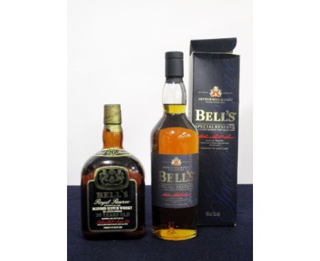 1 26½ oz bt Bells 20 YO Royal Reserve Blended Scotch Whisky 1 70-cl bt Bells Special Reserve Blend of Pure Malts oc Above one