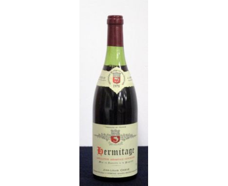 v 1 bt Hermitage 1978 J L Chave, ms, sl damage/sl crusted foil, vsl damp stained vintage slip