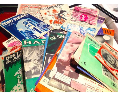 A collection of early 20thC sheet music with original Art Deco illustration. 40+ pieces.