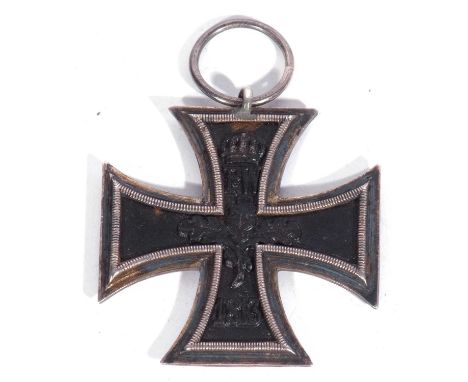 WWI Imperial German Eisernes Kreus II Klaske Iron Cross 2nd Class 1914, lacking ribbon, stamped to ring