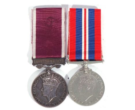 GRVI Regular Army LSGC medal to Lieut AE Bell, Green Howards and 1939-45 medal