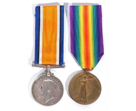 WWI British medal pair - war medal, victory medal to 97984 SPR R Thexton RE