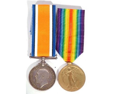 WWI British medal pair, war medal + ictory medal, to K.38322 Archibald Dyer ST01 Royal Navy