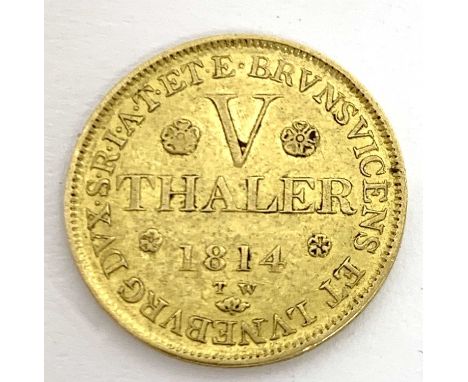 Brunswick - Wolfenbuttel 1814 gold 5 thaler