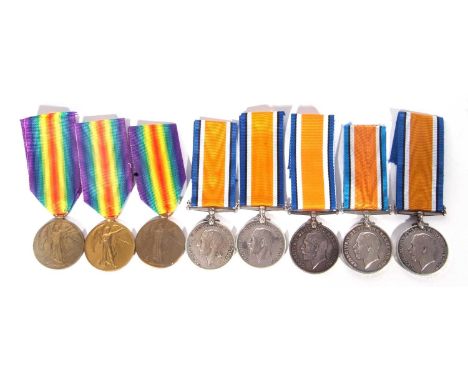 Quantity of 8 WWI medals to ASC; war medal to M2-073527; PTW W Anstey ASC;  T2 015793 DVR CA White ASC; M2-133106 PTE J Godma