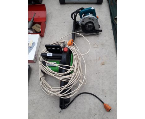AN ELECTRIC CHAINSAW AND A MAKITA CIRCULAR SAW 