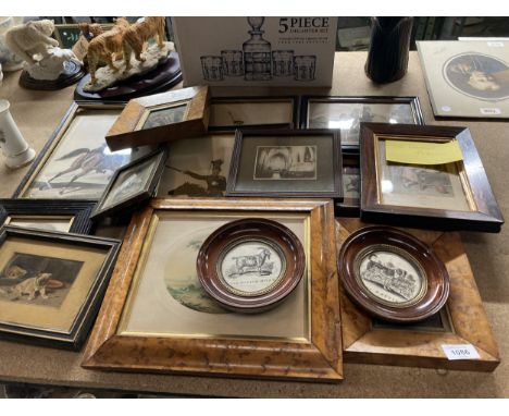 FIFTEEN VARIOUS FRAMED VINTAGE PRINTS 