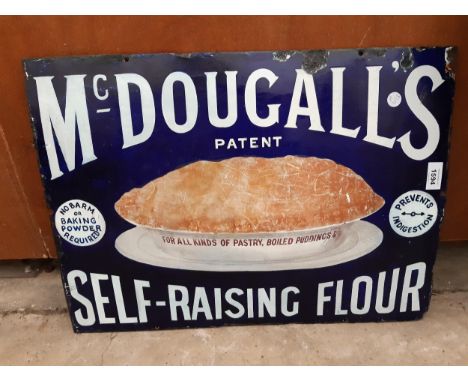 AN ORIGINAL 'MCDOUGALLS SELF- RAISING-FLOUR' ENAMEL SIGN (HAS HAD SOME RESTORATION) 