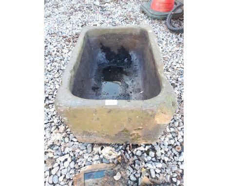 A SALT GLAZED TROUGH PLANTER 