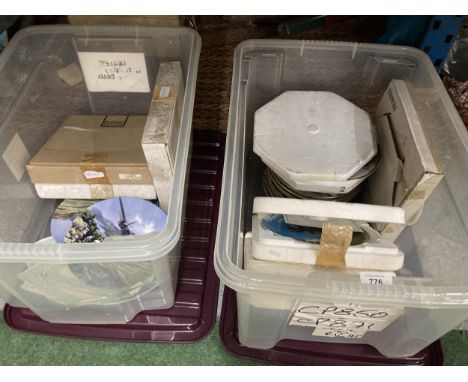 TWO BOXES OF ASSORTED BOXED COLLECTORS PLATES, ROYAL DOULTON ETC 