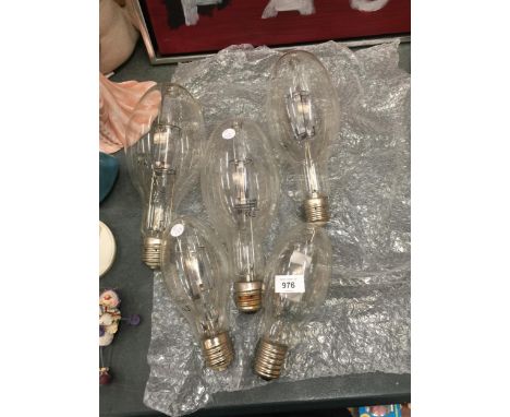 FIVE LARGE INDUSTRIAL LIGHT BULBS 