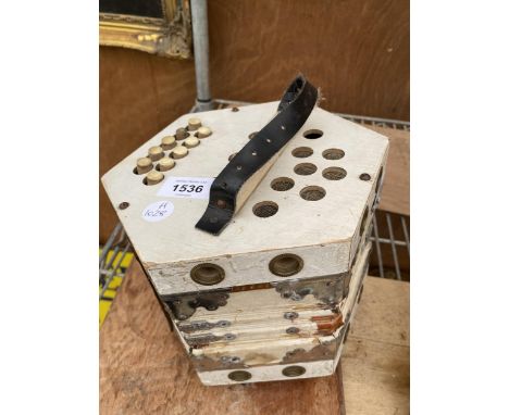 A VINTAGE CONSATINA MUSIC BOX 