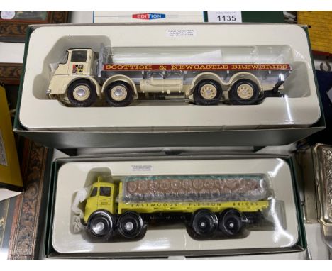 A CORGI EASTWOOD FODEN F6 LORRY AND A SCOTTISH NEWCASTLE ERF KV LORRY 
