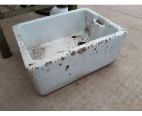 A WHITE BELFAST SINK PLANTER 