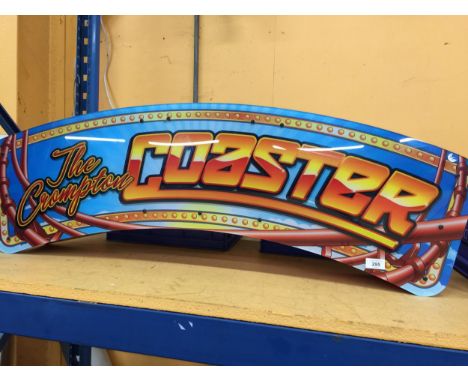 AN ILLUMINATED FAIRGROUND ROLLER COASTER SIGN LENGTH 111CM 