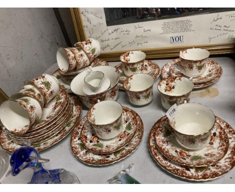 A QUANTITY OF VINTAGE 'DUKE' TEAWARE TO INCLUDE CAKE PLATES, CUPS, SAUCERS, A SUGAR BASIN AND CREAM JUG 