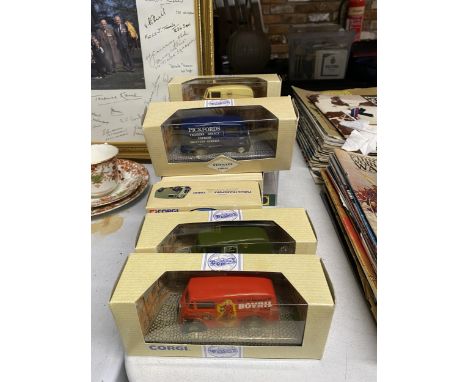 EIGHT BOXED CORGI MODELS OF MORRIS J VANS 
